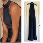 BHLDN Anthropologie Cortland High-Neck Navy Formal Gown Dress US 12 Photo 4