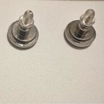 Tory Burch NWOT  Hexagon Logo Stud Earrings: Silver Plated Photo 4