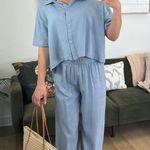 Holley Girl Gabbie Wide Leg Pants in Blue 1X Plus Size Photo 5