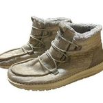 Hey Dude Lea Faux Fur Lined Ankle Boots Slip On Gray 121811717 Size 9 Photo 0