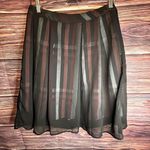 Paraphrase Knee length Sheer Plaid Skirt. Size Medium. Black Photo 0