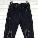 SO Women's  High Rise Mom Jean Distressed Black Raw Hem Size 3 | 26W‎ Photo 3