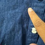 VTG 90s Tantrums Christmas Snowmen Embroidered Denim Flannel Button Down XL T Blue Photo 3