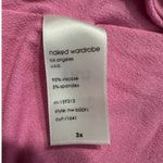 Naked Wardrobe Sculpt Side Bodysuit Women's Plus 3X Pink Thong One Shoulder NWT Photo 3