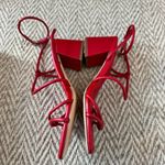 Marc Fisher New! Gurion Square Toe Dress Sandals In Red | Size 8 Photo 4