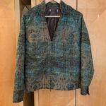 Coldwater Creek  Womens Jacket Tapestry Style Patchwork Floral Zip Up S/M Blue Photo 0
