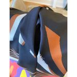 Lafayette 148  XS Italian Fabric Sleeveless Career Dress Navy Blue White Brown Photo 8