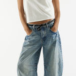 Free People  Barrel Jeans Mid-Rise Photo 0