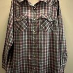 Wrangler Wrancher size Large plaid pearl button long sleeve work wear sh… Photo 0