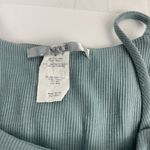 NOUVIDA Ruffle Cold Shoulder Tank Top Ribbed Knit Sleeveless Blouse Casual Blue Size M Photo 4