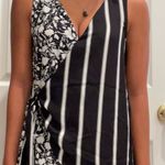 Bobeau NWT black & off white tank dressy top with knot tie Photo 3