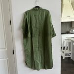 Seaside tones Linen shirt dress Green one size New Photo 3