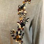 ZARA  gray embroidered top with bell sleeves size S Photo 6