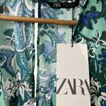 ZARA NWT  Floral Print Jumpsuit‎ in Green Size Extra Small Photo 5