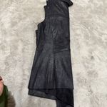 Carmen Marc Valvo NWTCarmen Marc Valvo Faux Suede Cardigan Women 10 Black Metallic Open Front Goth Photo 9