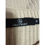 Lillusory Women's Beige Short Drop Sleeve Crew Neck Cropped Sweater Top Size M Size M Photo 2