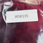 Free People  Crimson Red Velvet Seamed Mini Skirt Rear Zip Button Waist Size 26 Photo 10