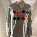 Fantastic Fawn  Oversized Gray Smiley Face Sweatshirt Photo 5