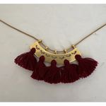 Madewell  Supernova Wine Colored Tassel Statement Necklace Adjustable OLD STOCK Photo 1