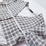 ZARA Tweed Plaid Cutout Dress w/ Ball Knot Buttons V-Neckline Photo 6