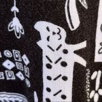 Vintage 80s 90d Koret novelty tribal kitschy print black and white button down M Size M Photo 3