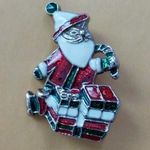 Enameled Santa Pin Brooch Photo 1