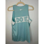Nike  Just Do It Tank Top Size Medium Blue Swoosh Workout Loose Athlesiure Active Photo 1