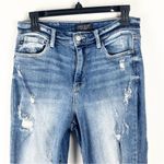 Judy Blue  Blue Denim Straight Fit Ripped Distressed High Rise Jeans, Size 28 Photo 6