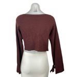 Aritzia Wilfred 100% Merino Wool Brown Knit Long Sleeve Crop Sweater Top Sz XXS Photo 1
