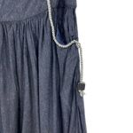 Stella McCartney  Navy Blue Jersey Rope‎ Embroidered Pleated Skirt Size 40 US 4-6 Photo 4