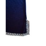 Vintage Velvet Slip NightGown Lace Trim Adjustable Straps Side Slit Y2k Nightie Blue Size M Photo 4