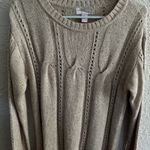 Love 21 Sweater Women Medium Wool Blend Crewneck Knit Pullover Tan Warm Comfort Brown Photo 1