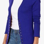 Zenana Outfitters Royal blue classic snap front vneck cardigan size medium Photo 2