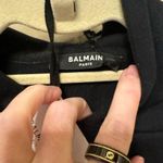 Balmain Authentic New With Tags  Flocked Logo Cropped Hoodie Photo 5