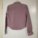 SKIMS  cotton poplin button front long sleeve plaid red sleep shirt size small Photo 5