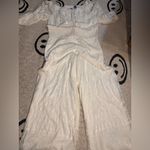 Farm Rio  Off-Shoulder Lace Jumpsuit in White Photo 11