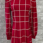 Crystal Doll Dry Goods  Metallic Knit Windowpane Mock Neck Sweater Dress Photo 0