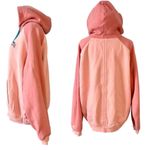 Guess Heavyweight Hooded Sweatshirt Hoodie Unisex Retails $118 Peach Colorblock Photo 1