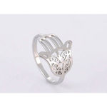 Boutique NEW‎ Women’s Unisex Hamsa Hand 18k White Gold PVD Size 7 Photo 7