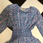 Cleobella Bianca Long Sleeve Mini Dress Floral Pattern Ruffles Blue Pink Flowers Photo 7