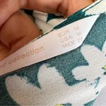 ZARA Daisy Print Long Sleeve Crop Top Floral Teal Yellow Size M Button Front Photo 7