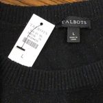 Talbots Black Long Sleeve Flat Knit Sweater Dress With Side Belt Sz Large Photo 5