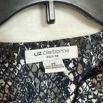 Liz Claiborne Liz Claiborne Snakeskin Brown Gray Tied Back V-Neck Sleeveless Top Petite Small Photo 5
