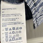 Tommy Hilfiger Tunic Shirt Dress Women Small Blue White Cinch Roll Linen Cotton Photo 7