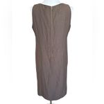 Eileen Fisher  Drapey Tencel Linen Scoop Neck Shift Dress Pockets Brown Small NEW Photo 4