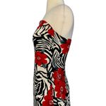 Cache  Vintage Y2k Asymmetrical Floral Zebra Strapless Sequin Formal Dress Sz 7 S Photo 11