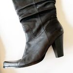 Nine West June Black Leather Slouch Boot Size 8.5 High Heel 80s Vibes Wench Goth Photo 4