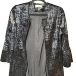 Lola & Sophie Crushed Velvet Bell Sleeve Jacket Topper Black Size Medium Photo 1