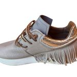 ESSEutESSE Taupe Fringe Sneakers | Size EU 39 Made in Italy | Luxury Boho EUC Tan Photo 1