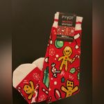 NWT Cotton Christmas Gingerbread Holiday Socks Red Photo 2